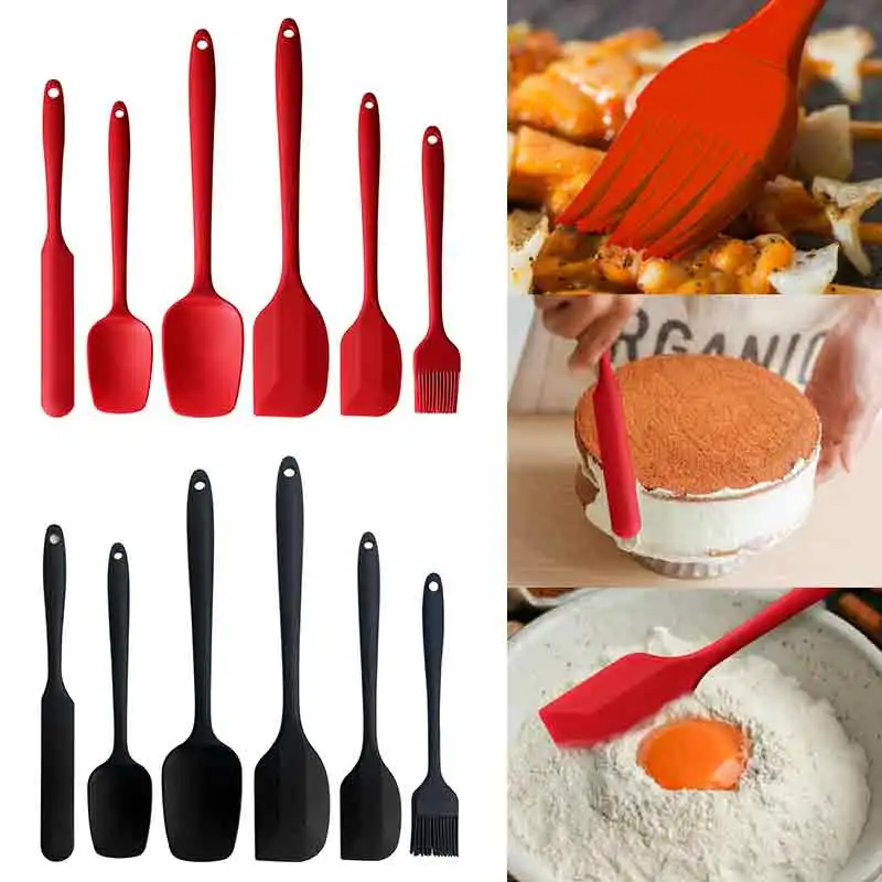 Description Picture 2 of item6 Pieces Silicone Spatula Set Food Grade Non Stick Heat Resistant Cream Spatulas Turner for Cooking Baking Mixing Baking Tools
