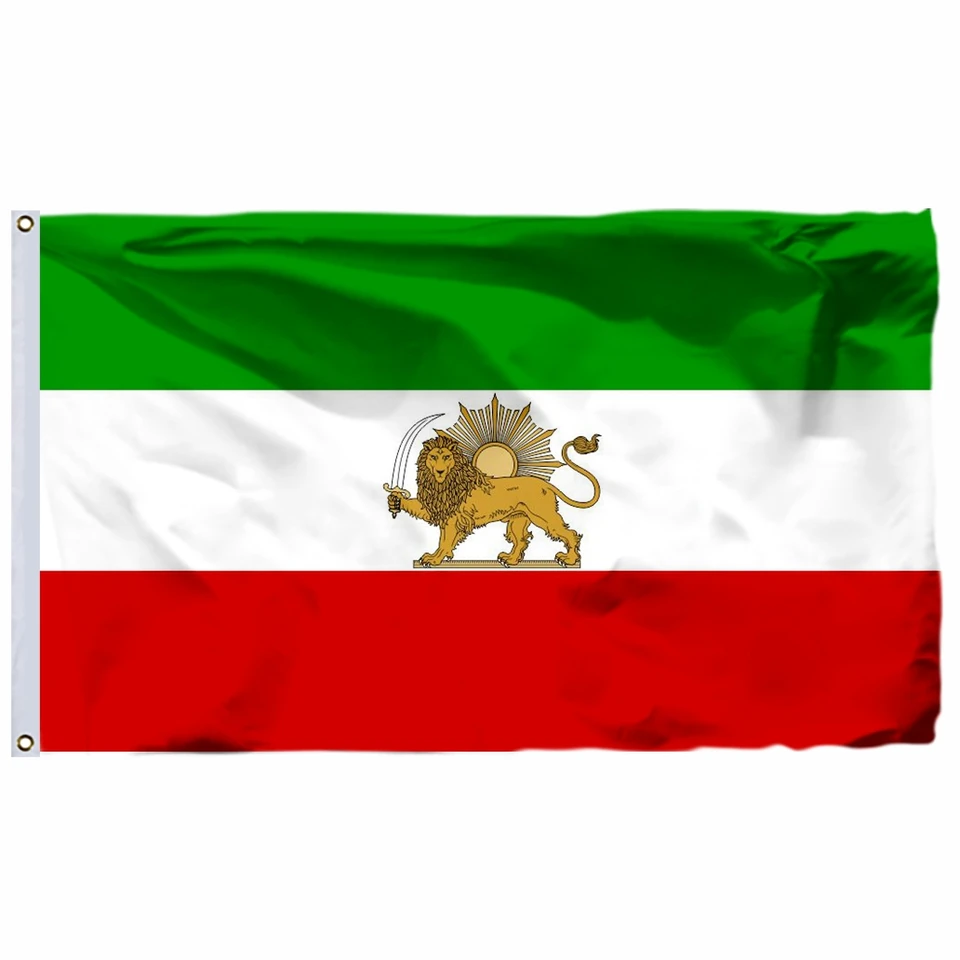 Bandiera e bandiera di Iran bandiera con REALE Leone 90 x