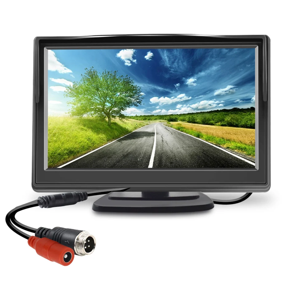 QXNY 범용 차량 후방 카메라 5인치 모니터 포함 트럭용 CCD HD 화면 LED 야간 시야 방수 12V/24V