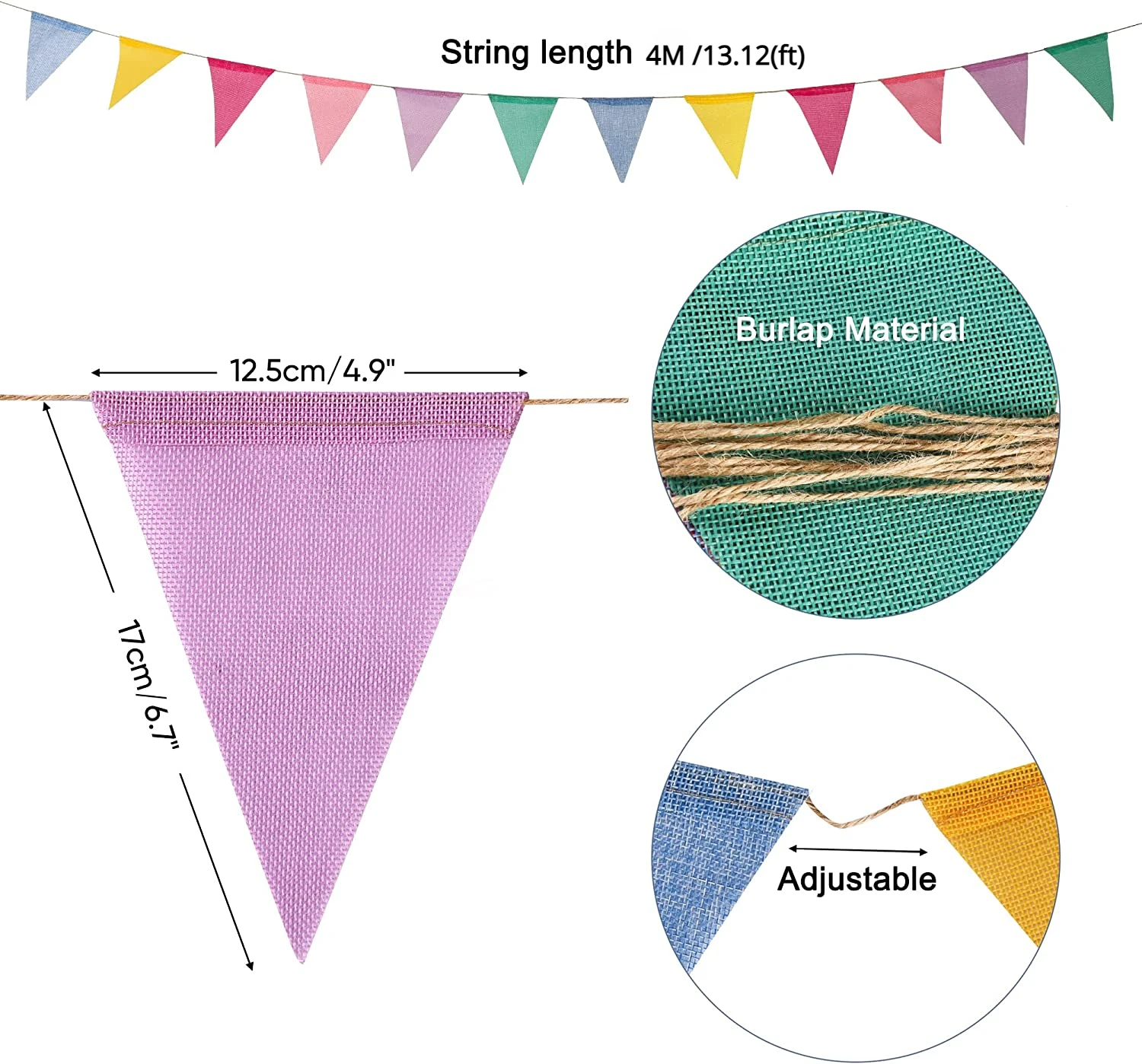 Colorful Rainbow Pennant To Decorate Mexican Pastel Colored Pennants Hanging Child Banner Birthday Garland School 4M 12-180PCS birthday banner party decorations