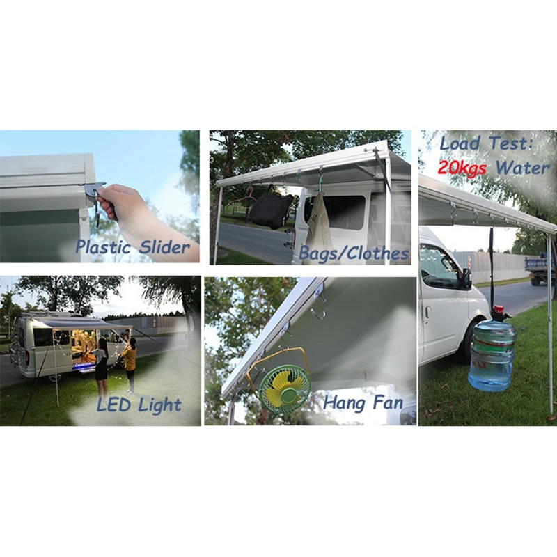 RV 파티 조명 홀더 S 모양 후크, 걸기 쉬운 슬라이딩 RV 걸이식 행어, 경량, 6 개