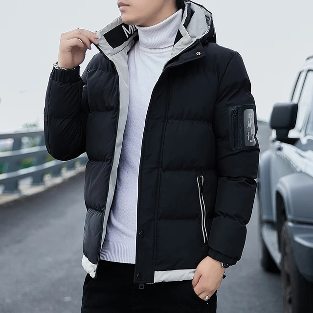 Winter New Men's Puffer Jacket 2023 Fashion Padded Thicken Men Down Jackets  Outdoor Warm Casual Coats Solid Hooded Overcoats - AliExpress