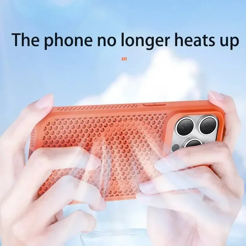 Magnetic Cooling Heat Dissipation Breathable Phone Case with Hard Back Cover
