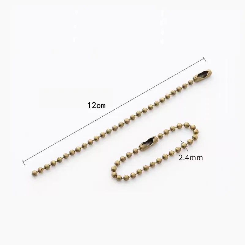 의류 태그 체인 라운드 볼 비드 체인, 도그 태그 벌크 체인, DIY 펜던트 쥬얼리 파인딩용 커넥터 포함, 12cm x 2.4mm, 50 개