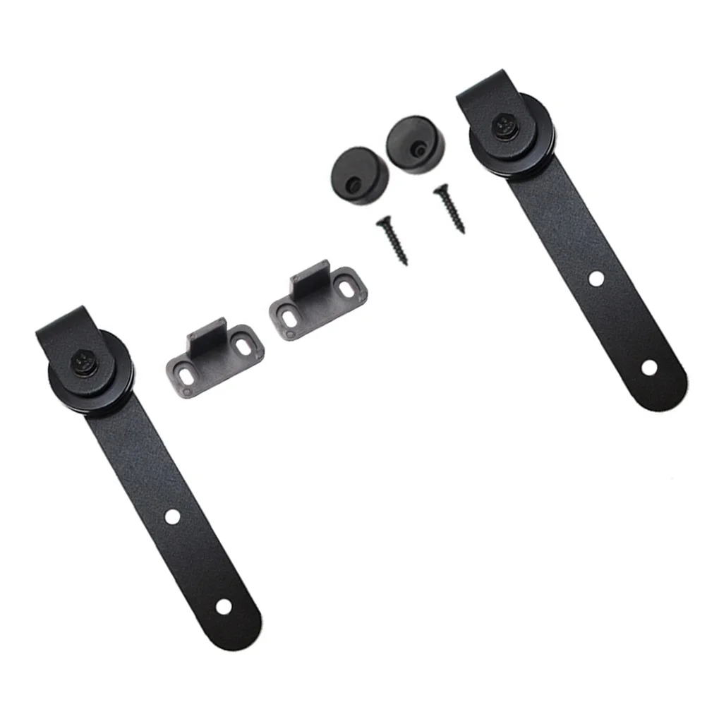 

1 Set Practical Barn Door Limiting Stopper Sliding Door Floor Guide (Black)