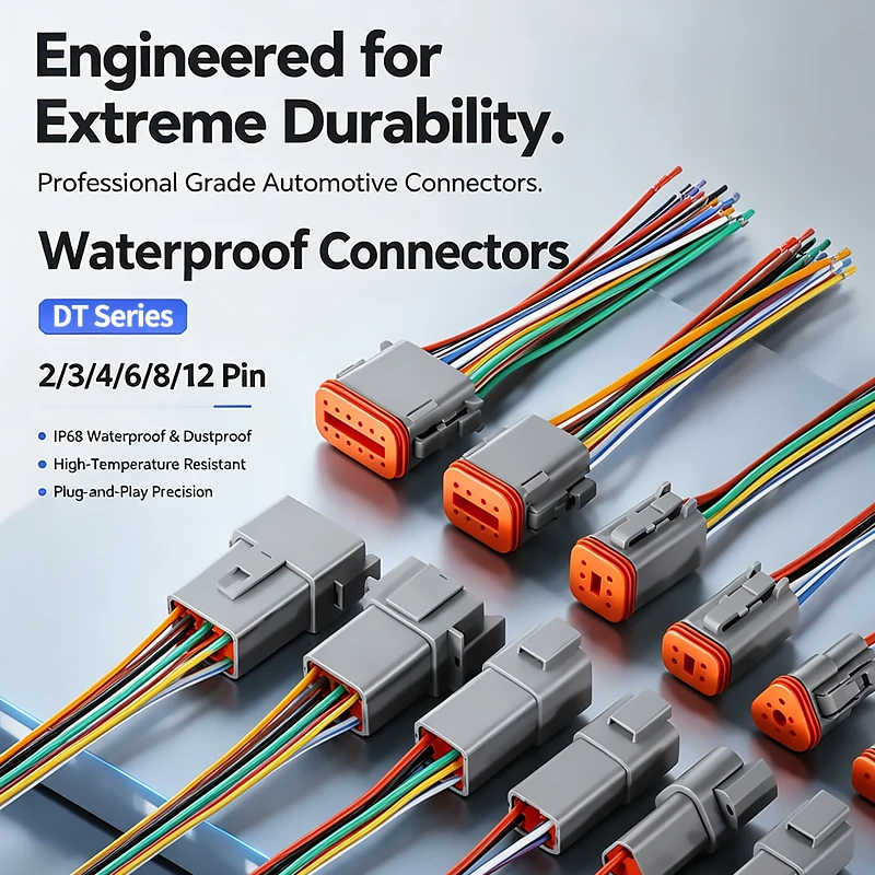 12 Pin DT04-12P DT06-12S Waterproof Connector with 15cm Cable Heavy Duty Electrical Plug Socket for Car, Truck,Motorcycle & Boat 2