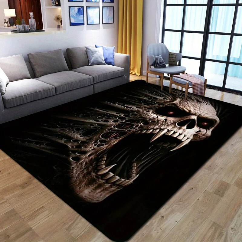 

Halloween Horror Hell Skull Print Rectangle Carpet Rug for Bedroom Living Room Soft Fluffy Bathroom Rug Nonslip Mat Home Decor