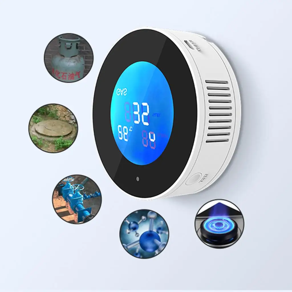 Smart WiFi Gas Detector Monitor Combustible Gas Leak Detection High Sensitivity Sensor Warning Propane Sensor for Garage RV