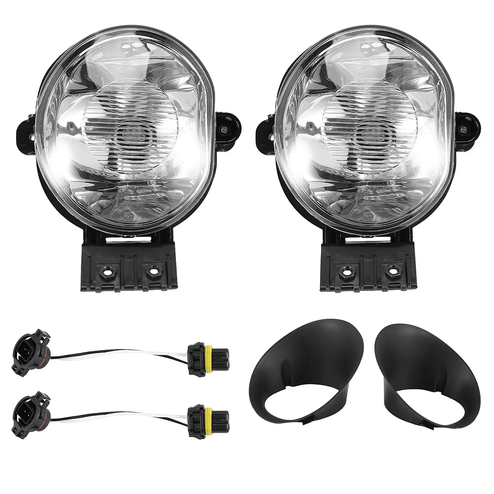

Bumper Fog Lights Driving Lamps+Bezel for 02-08 Dodge Ram 1500/03-09 Dodge Ram 2500 Ram 3500/04-06 Dodge Durango
