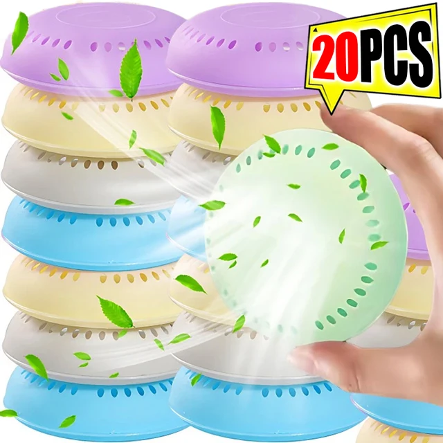 20/1pcs Toilet Solid Air Freshener Multiple Fragrance for Clothes Wardrobe Car Self Adhesive Round Air Fresher Bathroom Supplies