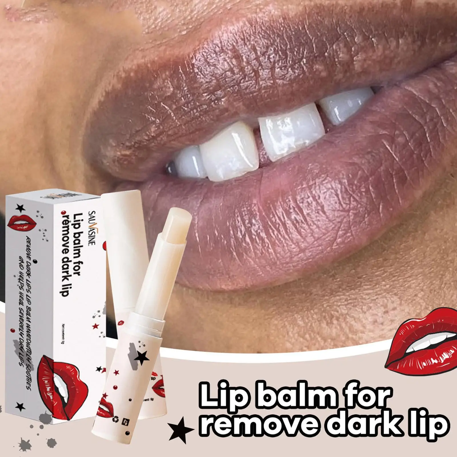 Pure Natural Lip Whitening Lightening Bleaching Black Removal Balm Eliminate Uneven Darkness on Lips Treatment Care