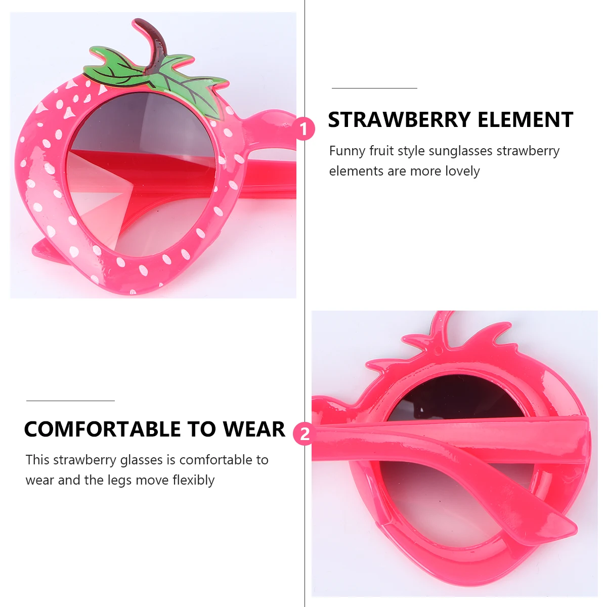 1pc Strawberry Glasses Fancy Dress Party Glasses Accessory Birthday Party Prop Summer Outdoor Decorations, Picnic Decor