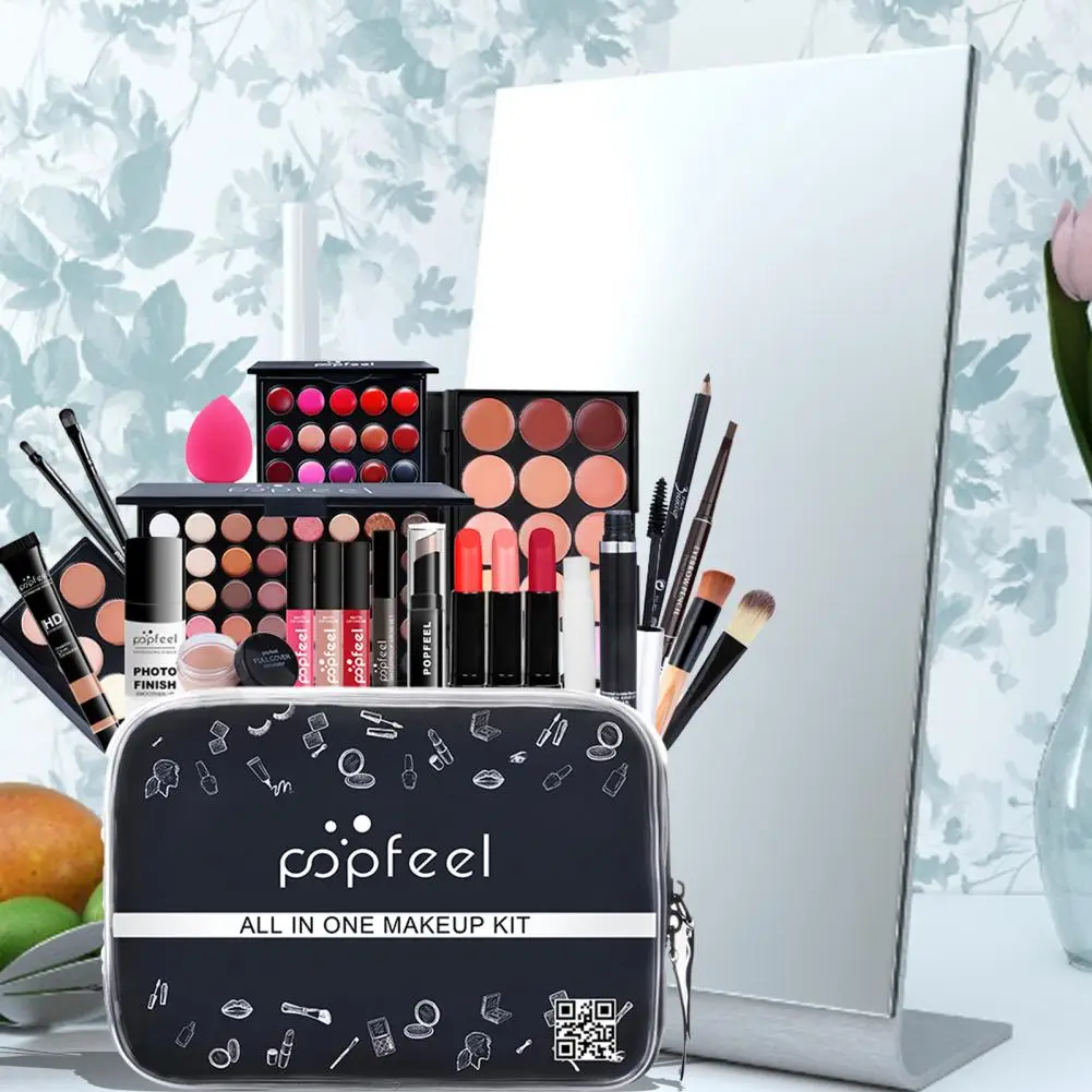 25pes/set líčení sada plný profesionál líčení souprava eyeshadow červenat se nadace obličej pudr líčení pouzdro korejské kosmetický