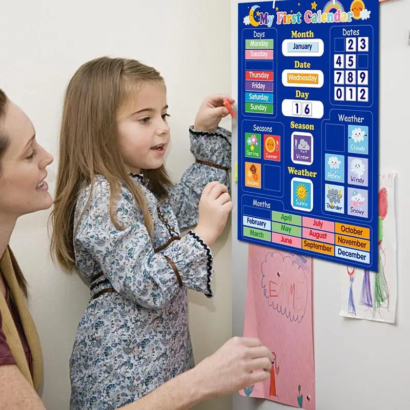 Magnetic Calendar for Kids Classroom Preschool Time Center