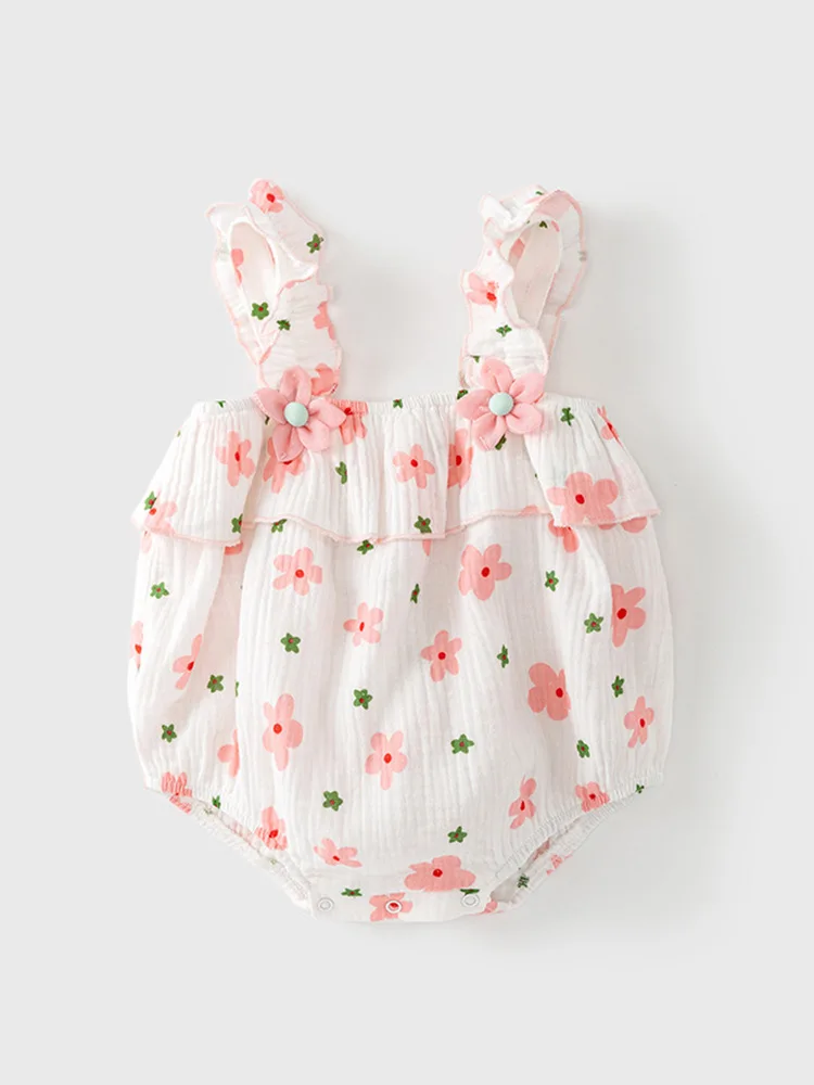 Baby Jumpsuit Summer Baby Girl Clothes Fresh Sling Romper Thin Newborn Onesie Jumpsuit