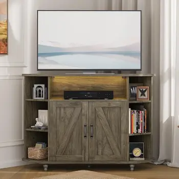 Farmhouse Corner TV Stand 8