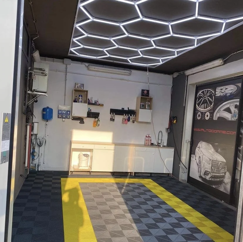 Hexagon Led Car Detailing Ceiling Light for Car Showroom Lamp Wash Repair Workshop