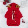 Pullover de Noël pour Chien Renne - Sweat à capuche pour petits, jouets, mini et moyens races - Chaleur en polyester tissé pour 4