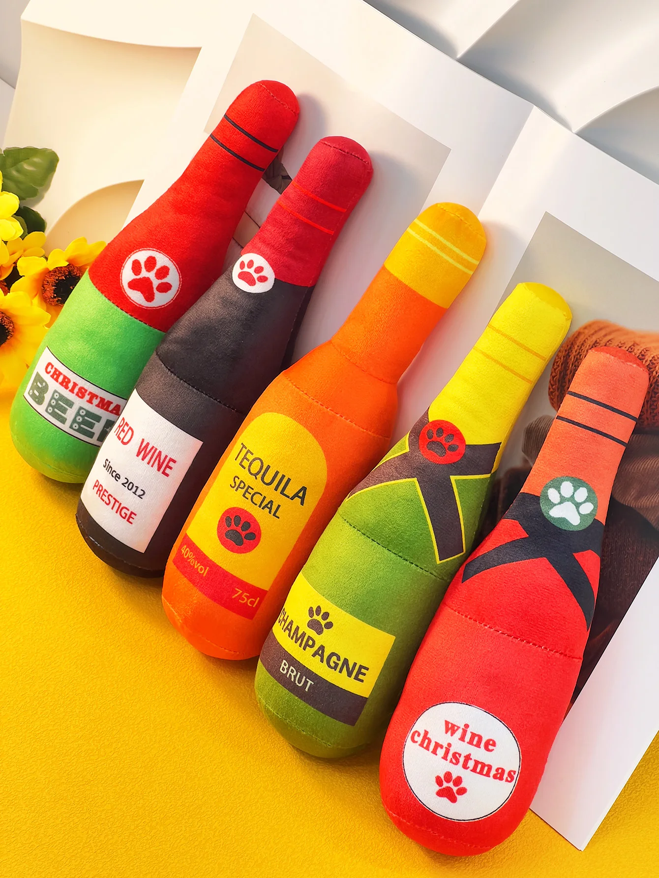 A pet plush toy bottle shape pet bite toy pet relief interactive pet toys can sound pet toys 3