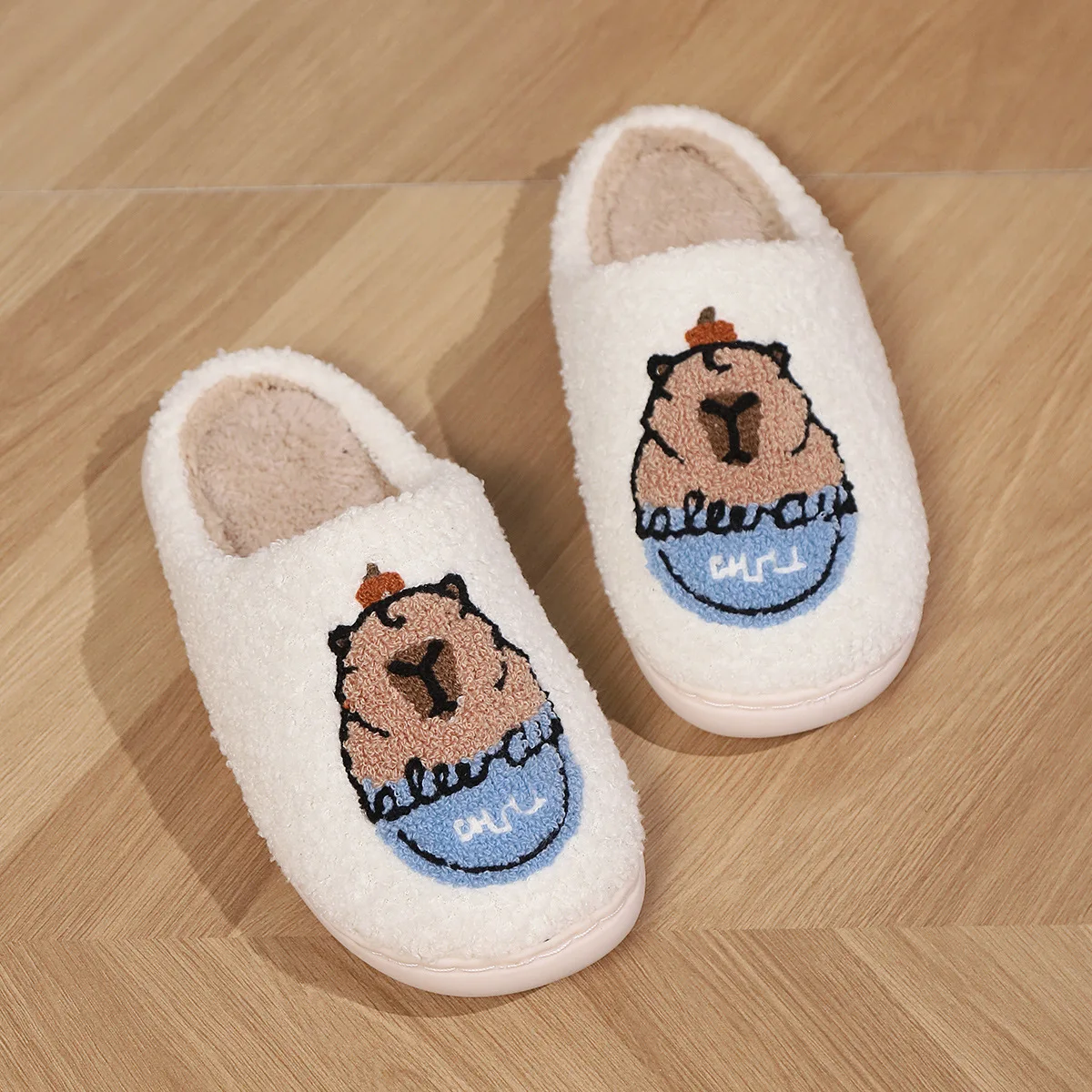 Smile PoP Cute Women Slippers Indoor Fuzzy Women House Slippers Classic Cartoon Casual Home Shoes Warm Bedroom  Animals Shoes 6