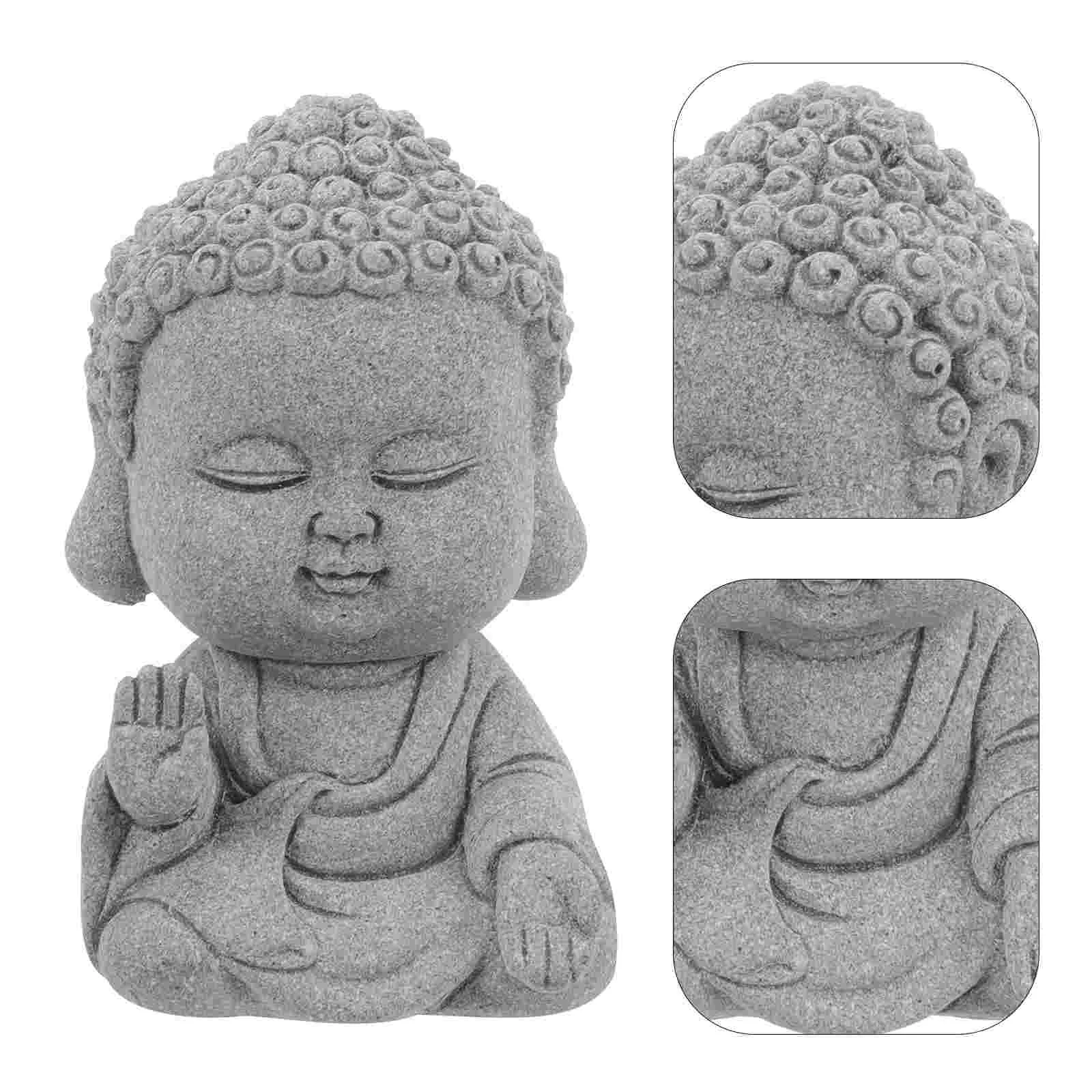 

Buddha Statue Decoration For Home Sandstone Statues Desktop Adorn Retro Bluestone