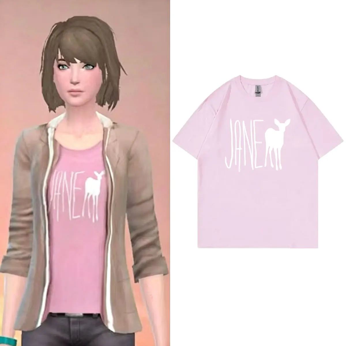 Game Life Is Strange Maxine Caulfield T-Shirt im gleichen Stil für Männer und Frauen, Anime-Oversize-T-Shirt, Unisex, lässig, Vintage-Baumwoll-T-Shirts