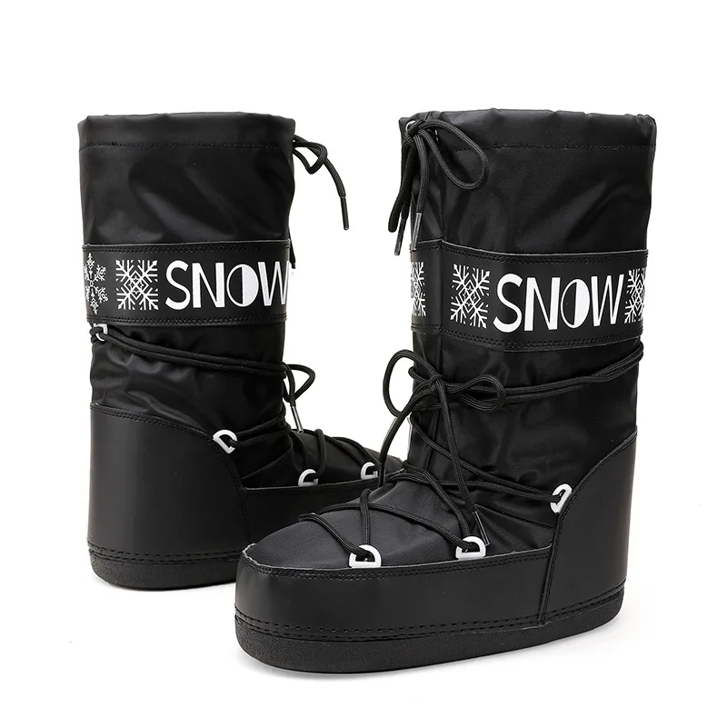 

Winter High Boots Women Fashion Waterproof Snow Ski Boots Fend Against Cold Knee-high Warm Cotton Shoes Lightweight Botas Mujer