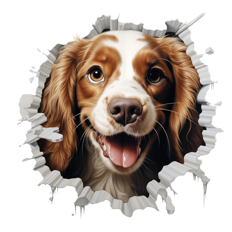 90903# English Cocker Spaniel Dog Self-Adhesive Toilet Stickers,Wall Decal Removable, Vinyl Car Sticker for Bathroom Decor