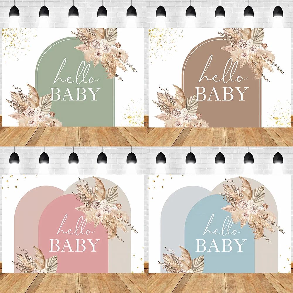 Pink Pampas Grass Baby Shower Backdrop - Elegant Floral Party Decoration