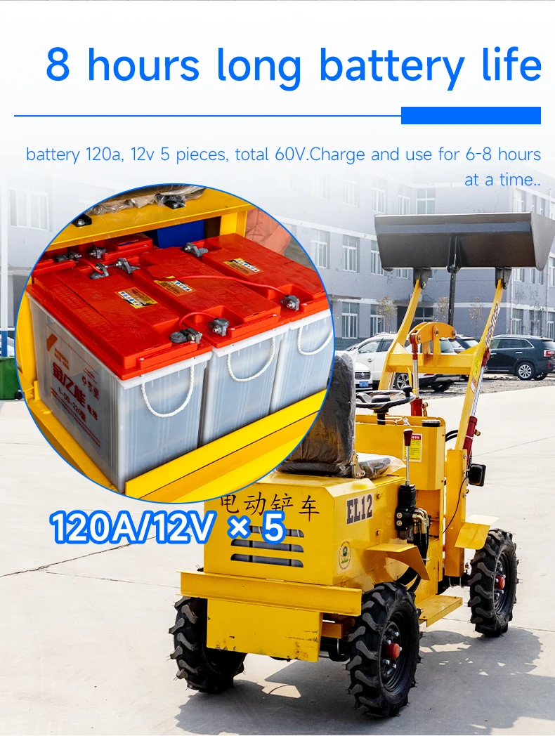 Mini chargeur sur roues électrique avec fourche, approuvé CE, 800kg, offre spéciale en Europe