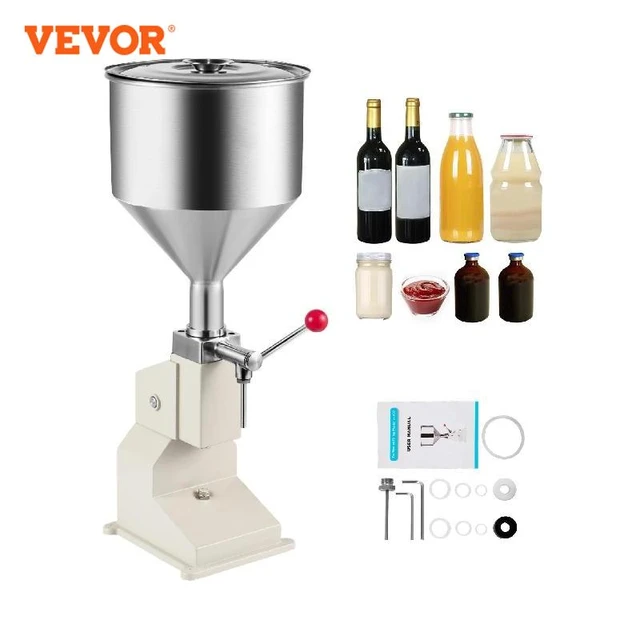 VEVOR Machine de Remplissage de Liquide Pneumatique 5-50 ml Volume de  Remplissage Réglable Volume de Trémie 10 L Acier Inoxydable Buse de  Remplissage Anti-goutte pour Pate Crème Cosmétique Shampoing