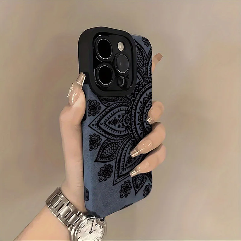 Elegant Artistic Mandala Luxury Leather Phone Case - Shockproof Soft Cover
