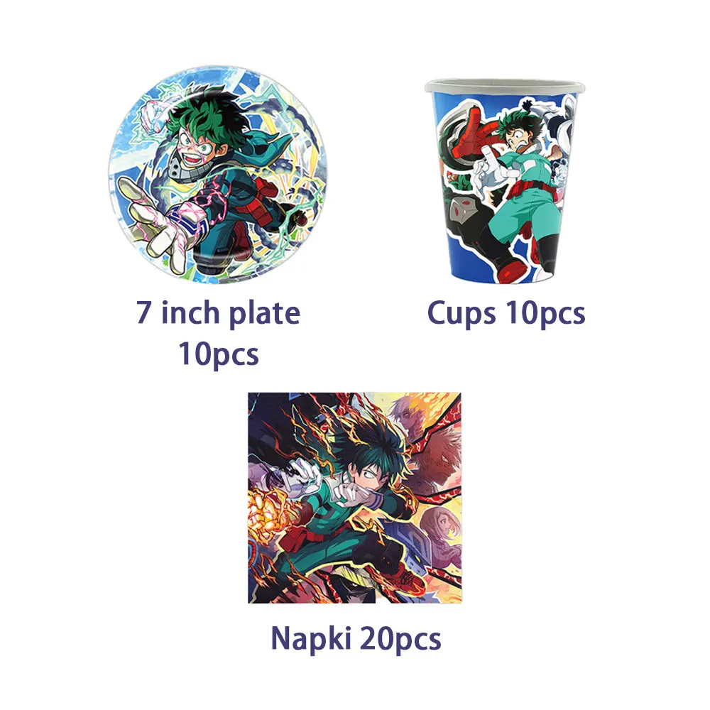 Cartoon My Hero Academia Geburtstagsparty Dekoration Hintergrund Tasse Teller Luftballons Kulisse Partyzubehör Babyparty Kindergeschenk – Detail 6