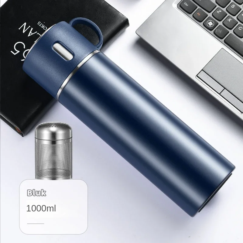 Termo grande de acero inoxidable para infusión de té, taza aislante para  café, mantiene el frío y caliente, frasco de vacío de doble pared, 1 litro  - AliExpress