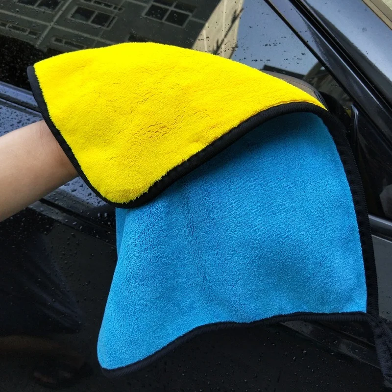 

Microfiber Double-layer Thickened Car Towel Car Cleaning Towel Absorbs Water Without Shedding Hair High Density Coral Velvet