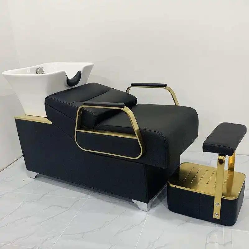 luxury swivel armchair aesthetic styling professional barber chair salon treatment sedia girevole salon furniture lj50bc Cosmetic Hairdresser Shampoo Chairs Recliner Styling Spa Shampoo Bed Barber Sedia Parrucchiere Salon Equipment Furniture CM50XF