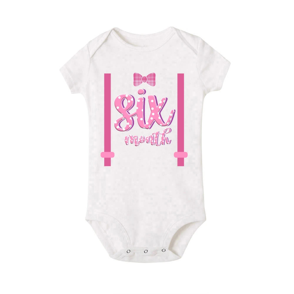 Baby Milestone Clothes Newborn 1-12 Monthly Milestone Bodysuit Babygrow Romper Infant Photography Prop Outfit Infant Shower Gift – Detail 8