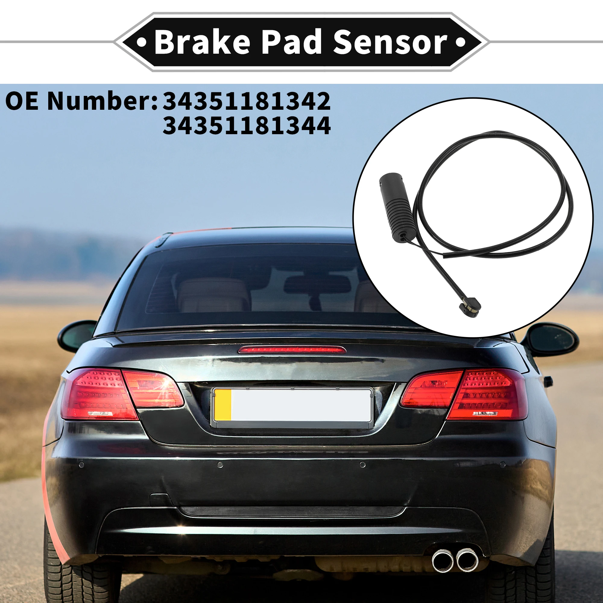 UXCELL 1pc Car Brake Pad Sensor Vehicle Rear Brake Pad Wear Sensor for BMW 3 Series E36 1990-1999 No.34351181342/34351181344