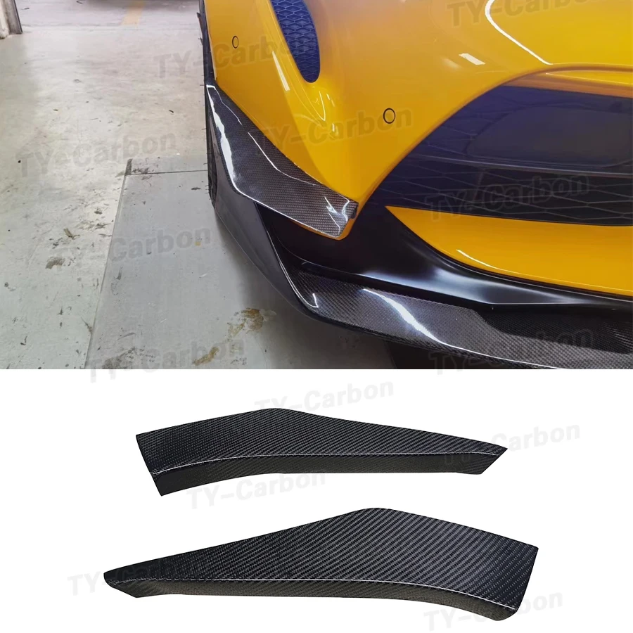 

2PCS Real Carbon Fiber Car Front Bumper Lip Splitter Air Vent Fins Trim Body For Toyota Supra GR A90 A91 MK5 FRP 19-22