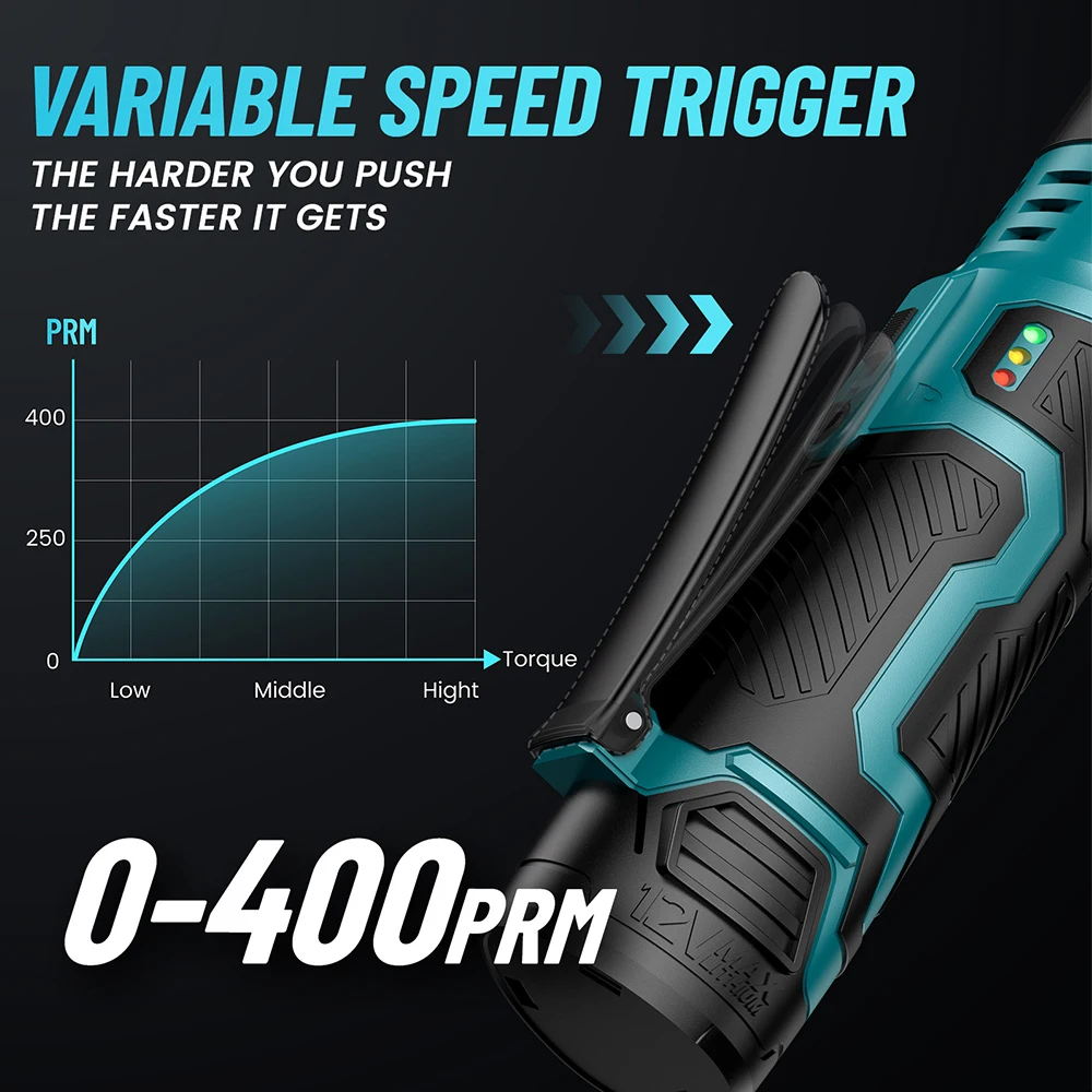 SEESII 무선 전기 렌치, 확장 래칫 렌치, 18V 충전식 자동차 수리 도구 세트, 앵글 렌치, 55Nm, 6 인치, 3/8 인치