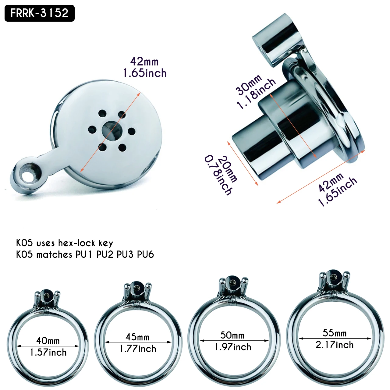 FRRK Stainless Steel Inverted Male Chastity Cage Device With Metal Urethral Catheter Lock Cock Penis Rings 정조대 Sex Toys For Men penis chastity cage chastity lock sex toy chastity cage accessory