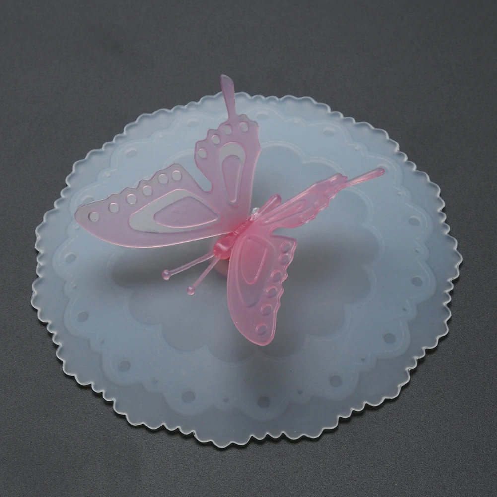 Cute Butterfly Silicone Cup Lids Anti-dust Leakproof Mugs Cover
