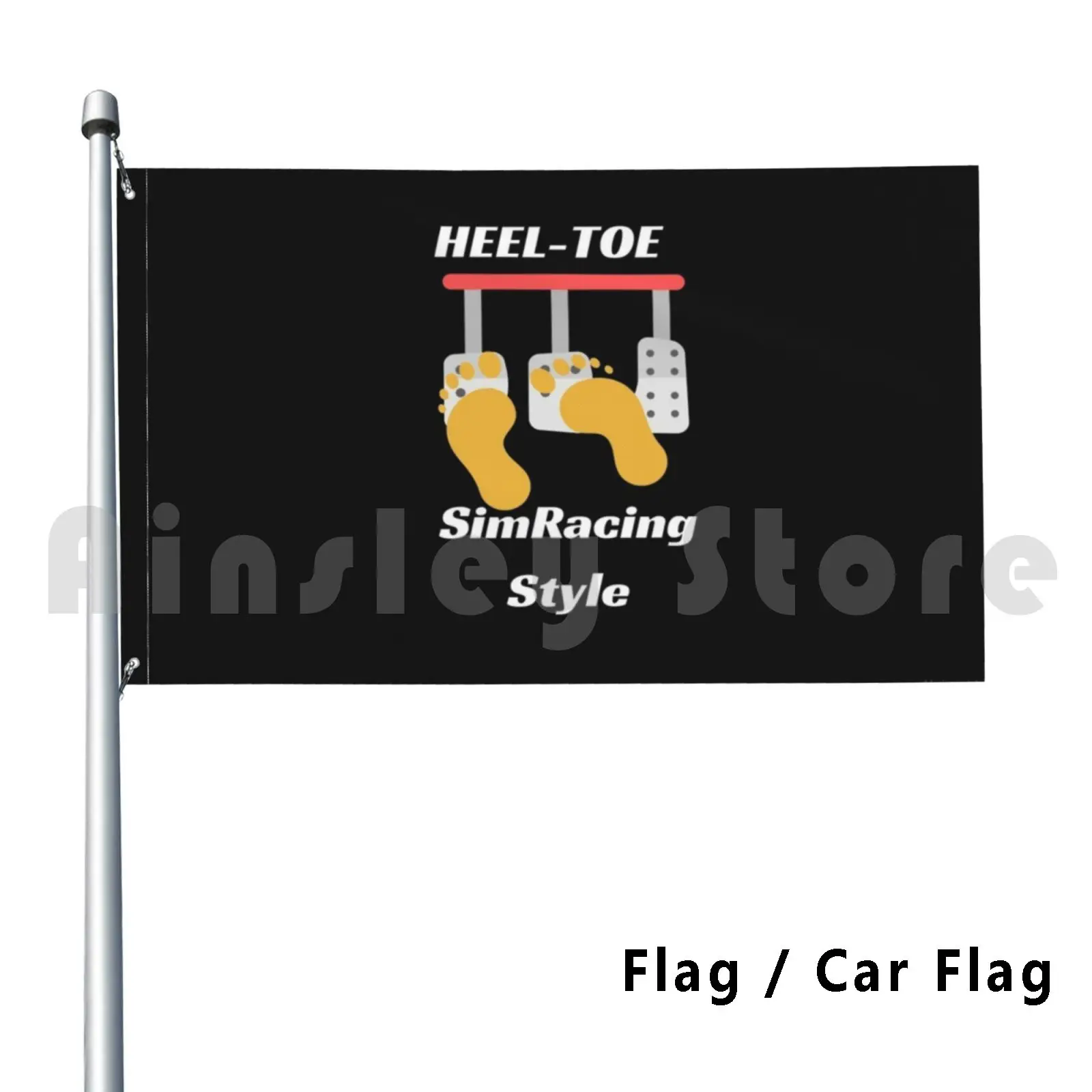 Heel-Toe-Heel Toe Sim Racing-Racing Flag Car Flag Funny Sim Racing Racing Simracing Cars Car
