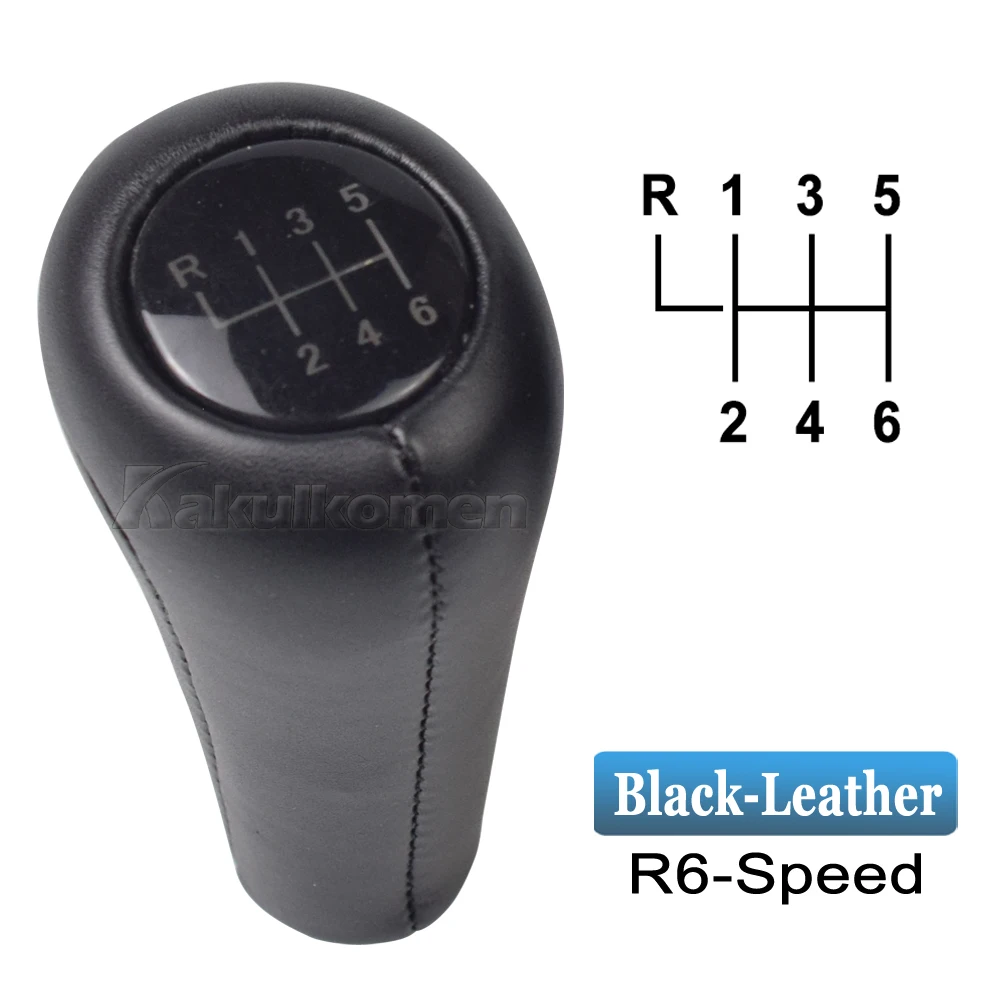 Premium Leather Gear Stick Shift Knob, 5 & 6 Speed