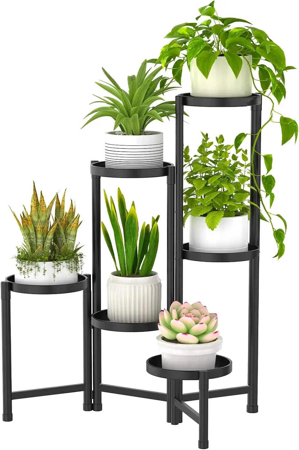 

Подставка для растений, 6 ярусов, стойка для растений, складная угловая полка для нескольких растений, подставка для цветов в несколько рядов