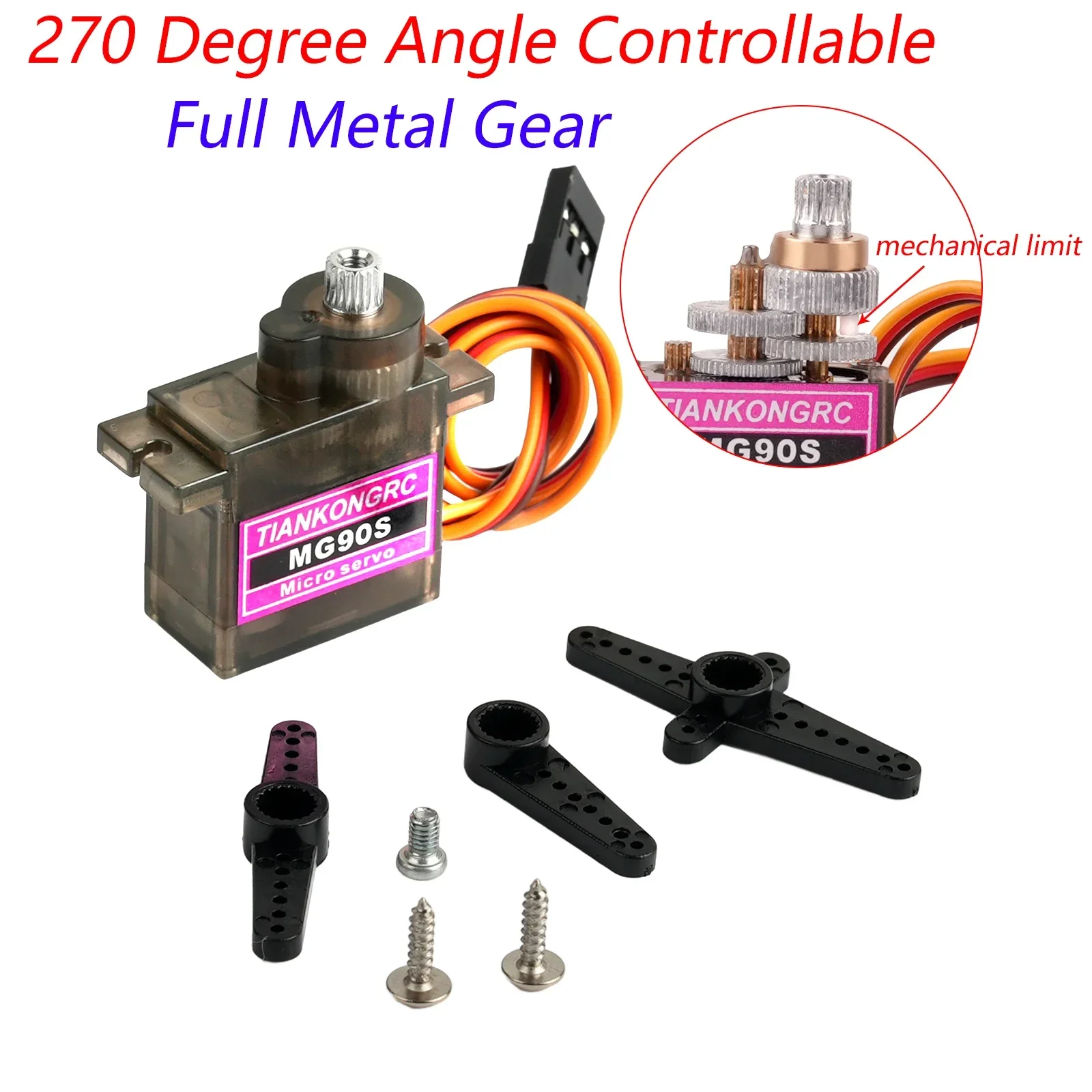 Enhanced Micro Servo Motor with Adjustable Degree and Metal/Plastic Gear for Versatile Robotics and DIY Projects