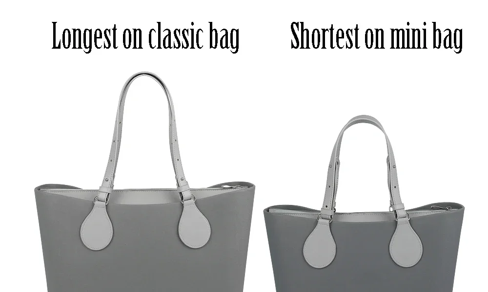TANQU Bidirectional Adjustable Length Flat Leather Belt Handle with Drops for Obag Basket Bucket City Chic Women Handbag O Bag
