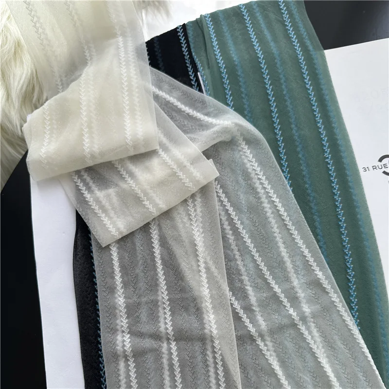 Sexy Gestreifte Strumpfhosen Für Frauen Weizen Ohr Vertikale Linie Strumpfhosen Weibliche Mesh Mode Lange Socken Samt Stretch Seide Strümpfe Neue – Detail 11