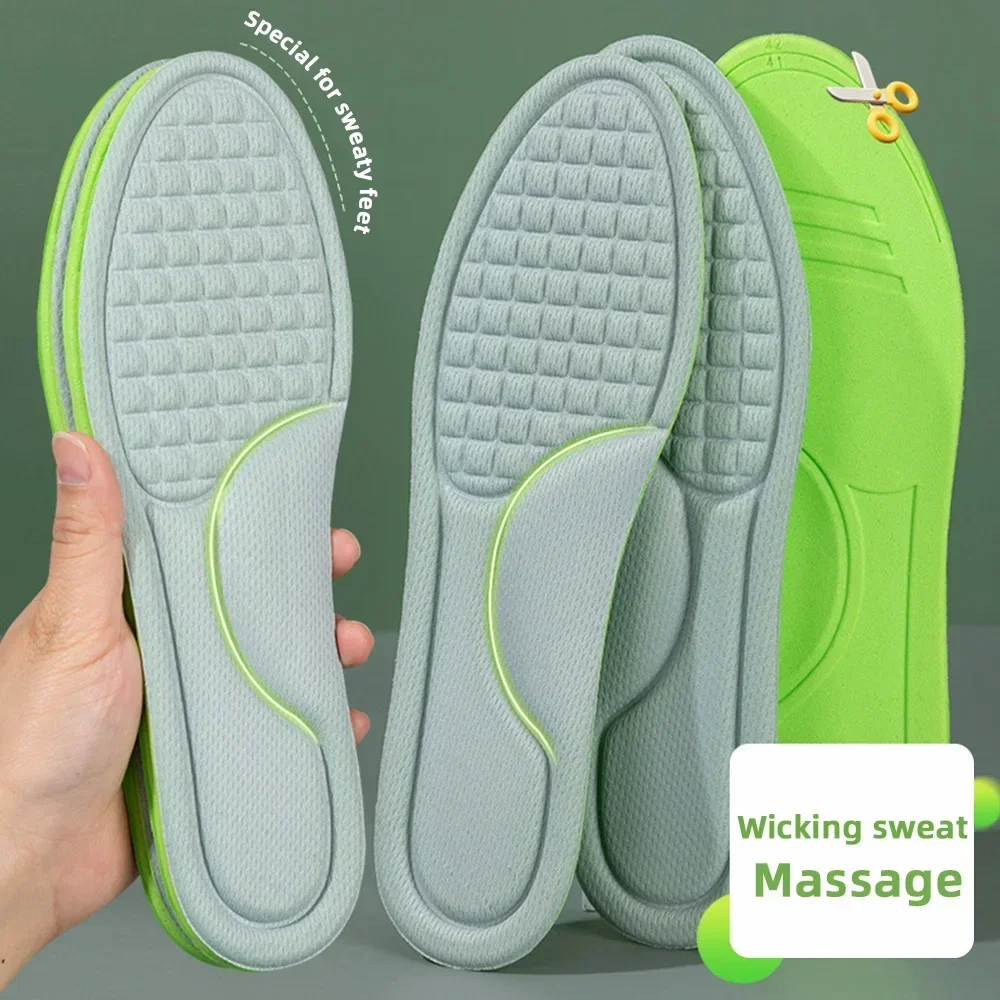2/4pcs Unisex Nano Memory Foam Insoles Sweat-Absorbing Sports Running Shoes Inserts Soft Deodorant Orthopedic Pads_voghion.com