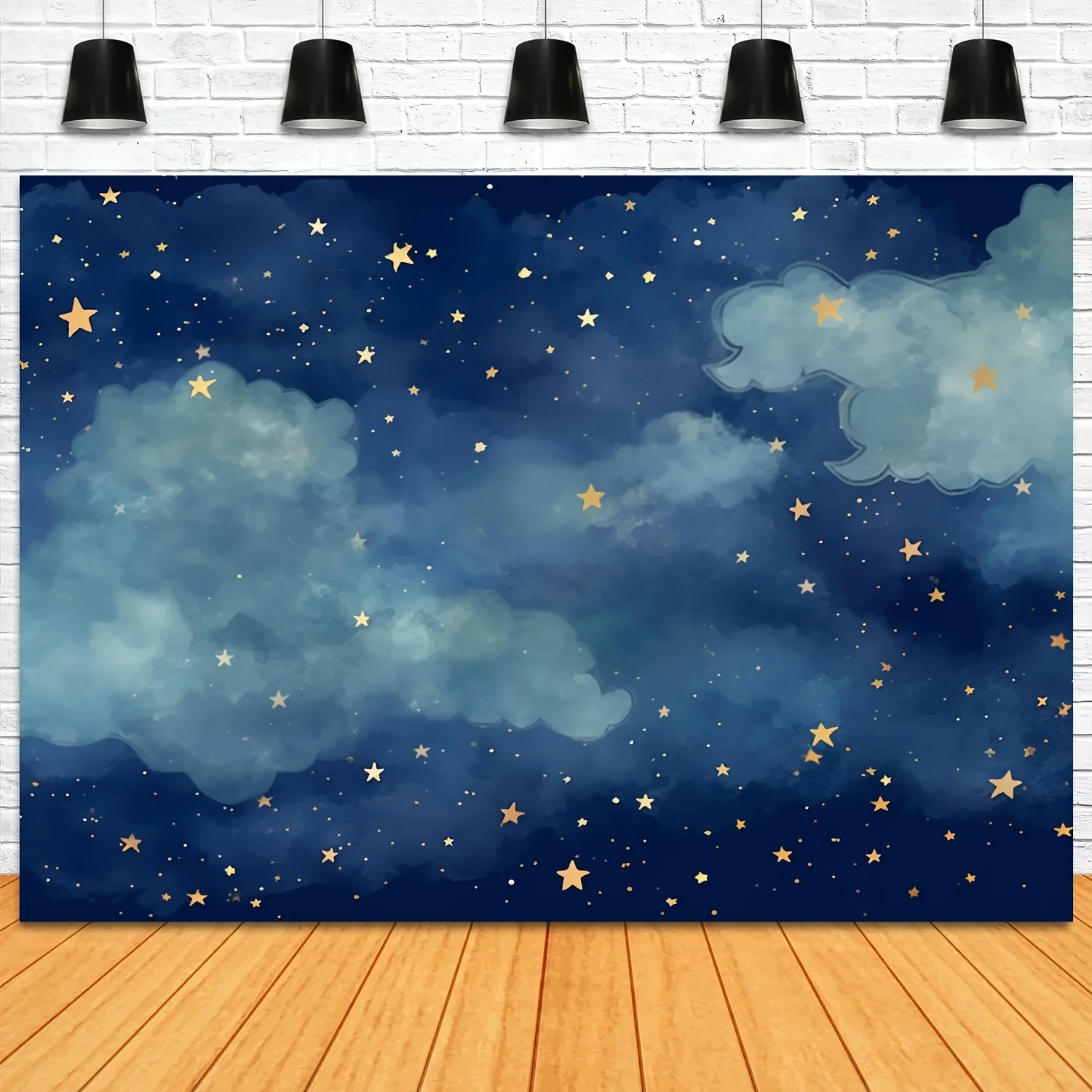 Flash Stars blau Thema Fotografie alles Gute zum Geburtstag Party Hintergrund Farbe Porträt Hintergrund Farbe Requisiten – Detail 2